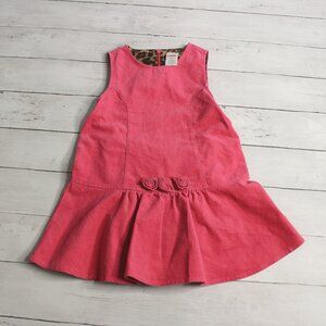 Gymboree Vintage Girl's Pink Sleeveless Dress Size 3T 100% Cotton Velvet
